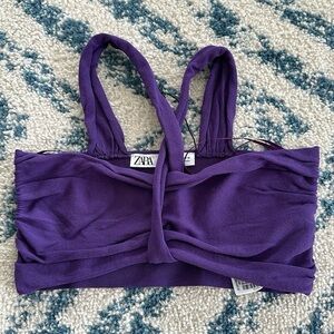 ZARA Purple Knit Cropped Top New‎ with tags!